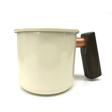 Truvii｜月光白黑檀木柄琺瑯杯 400ml