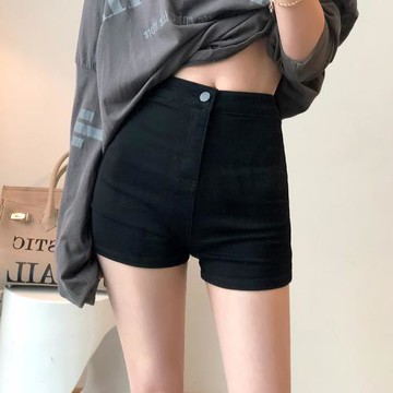 2026秋冬黑色高腰打底短褲女辣妹修身顯瘦a字彈力褲外穿牛仔熱褲