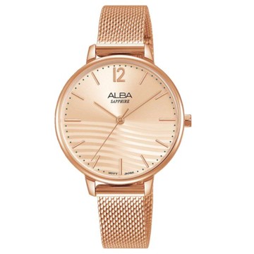 ALBA 雅柏 VJ21-X168K(AH8760X1) 簡約米蘭時尚流沙紋路女錶/粉面 32mm｜樂天領券現折★全館特惠中★指定刷卡回饋10%