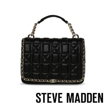 STEVE MADDEN-格紋翻蓋斜背包 BSTELLE-黑色
