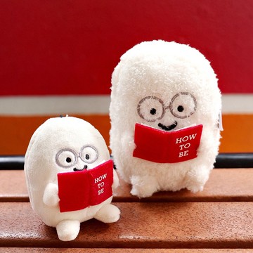 大米包讀書雨過山原創大米毛絨掛件可愛包掛件搞怪鑰匙扣玩偶公仔