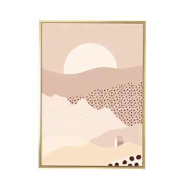 BOLUO GALLERY 菠蘿選畫所 幾何 夕陽 掛畫 APGS3468G  40 x 30cm  金色
