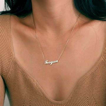 私人訂製 你的名字情侶紀念禮物英文字母項鏈歐美風流行鎖骨鏈