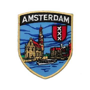 A-ONE 匯旺 荷蘭阿姆斯特丹地標造型刺繡 聚酯纖維布 7.5 x 6 cm 台灣產  彩色  1個