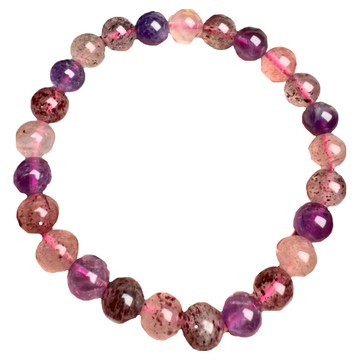 天然超七水晶手珠  顏色隨機  8mm