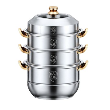 蒸鍋/炸鍋 【木洸】316食品級不鏽鋼四層30CM蒸鍋 多層蒸籠屜蒸煮兩用鍋 電磁爐燃氣通用