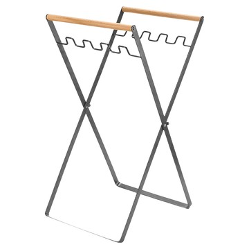 MOUNTAINHIKER 山之客 垃圾架  木質手柄  凹凸卡槽  最多可懸掛4個垃圾袋  黑色  1個