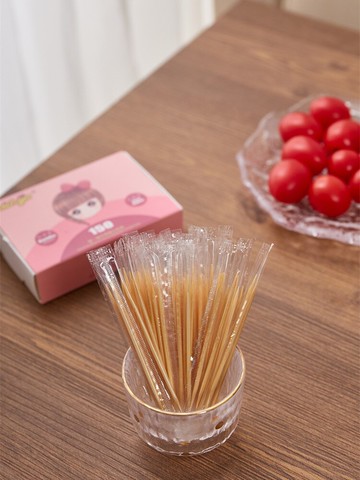 牙簽150根*3盒獨立包裝酒店快餐外賣高級一次性家用竹制水果牙簽