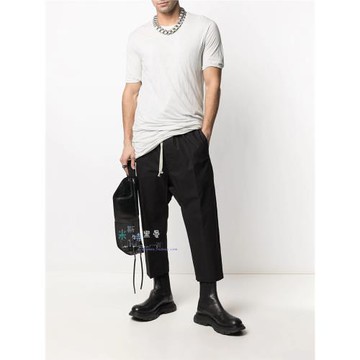 歐美春夏新款ro風格寬松低襠八分褲抽繩吊襠垮褲