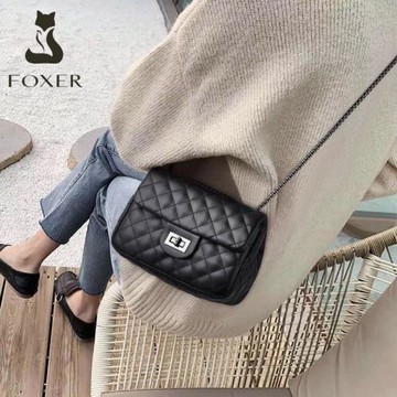 金狐貍包包女2025新款斜挎包時尚鏈條包真皮女包通勤百搭單肩小包