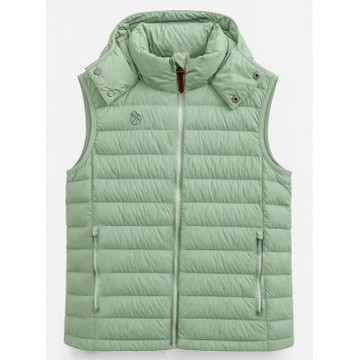 【WILDLAND荒野】女700FP可拆帽輕暖羽絨背心218雲杉綠