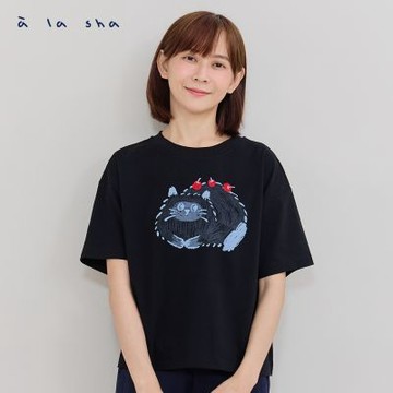 a la sha 親子裝 圓滾滾蘋果貓棉T