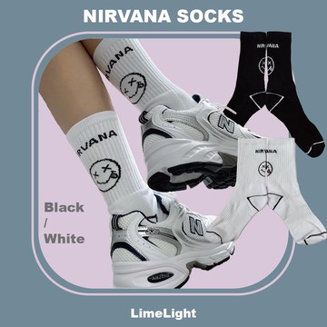 ☆LimeLight☆ 調皮 笑臉 字母 樂團 彈性 襪子 長襪 死亡笑臉襪 樂團襪 彈性 透氣