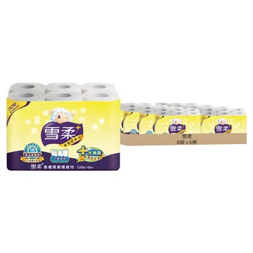 雪柔 金優質廚房紙巾 120組 雙層  6捲  8袋