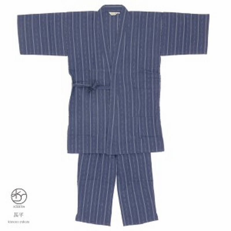 甚平 メンズ おしゃれ 父の日 藍 インディゴ 白 縞 ストライプ 雨縞 綿 しじら織り 手タコ糸仕立て 夏祭り 花火大会 男性用 カジュアル M 通販 Lineポイント最大1 0 Get Lineショッピング