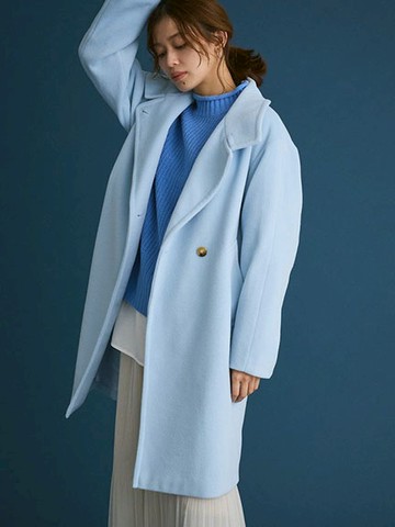 優雅可扣領口A字長版大衣(6A47L0Z0800) - Green Parks