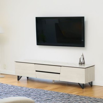 文創集 琳亞6尺岩板二抽二門電視櫃-180x40x45cm免組