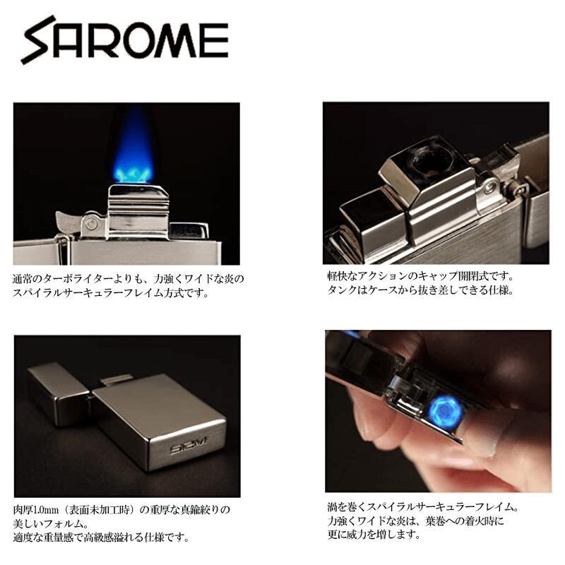 訳あり特価 ガスライター ターボ サロメ スカル 5面加工 ゴールドいぶし SAROME 彫刻 金 ガイコツ 骸骨 おしゃれ SRM