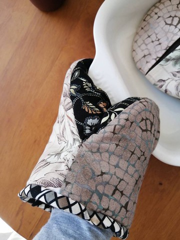 歐風玫瑰隔熱手套純咖啡藍綠款