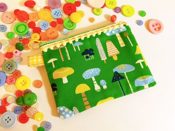 野生菇菇手作零錢包票卡包小物包