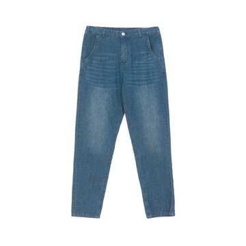 GIORDANO 男裝鬆緊腰錐形牛仔褲 - 75 淺藍