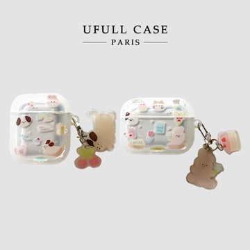 ufull適用韓風ins櫻桃小動物airpodspro保護套卡通4代蘋果無線藍牙耳機硅膠掛環保護殼2/3代少女掛墜防摔軟殼