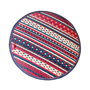 九州 IKEHIKO 天然 藺草紋織圓型坐墊 淨化空氣 保持透氣 調節溫度 輕鬆清潔 桌椅/汽機車/餐椅適用  38 x 3.5cm  莓果紅