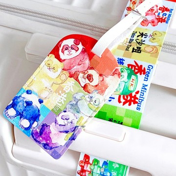 【彩虹熊貓遊香港】水彩插畫 行李帶 行李吊牌 手信 伴手禮 本地
