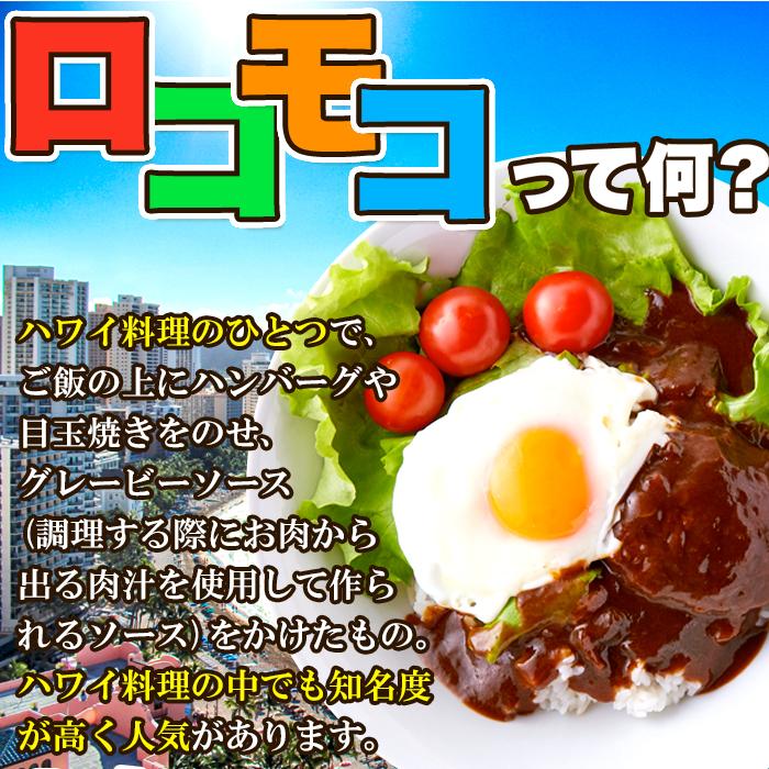 人気のハワイ飯!!ロコモコ丼ハンバーグ入り640g（160g×4袋）