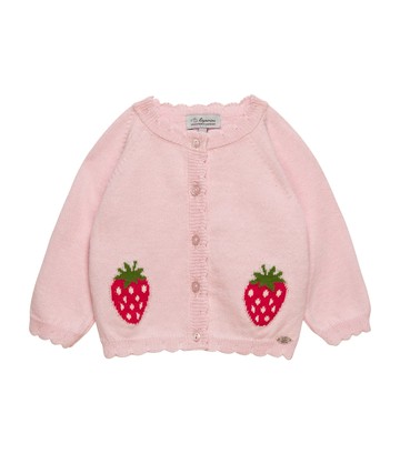 Trotters Cotton-Wool Strawberry Cardigan