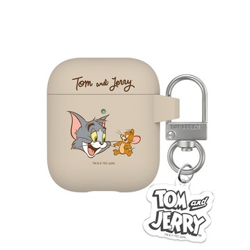 【正版授權】湯姆貓與傑利鼠目光交織強悍防摔AirPods保護套(附吊飾)