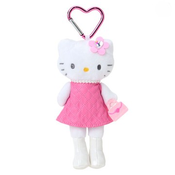 【震撼精品百貨】Hello Kitty_凱蒂貓~日本Sanrio三麗鷗 KITTY絨毛長腿玩偶吊飾-粉格小香*99140