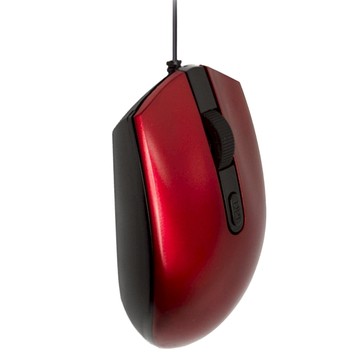 DIKE Quiescent DPI可調靜音有線滑鼠 左右手適用  DM261  日曜紅