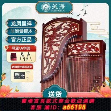 【台灣公司 可開發票】星海古箏正品非洲紫檀木學生版考十級成人專業演奏實木古箏初學者