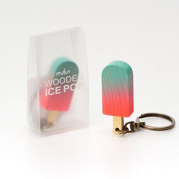 原木冰棒造型 ICE POP【晨曦玫瑰】鑰匙圈