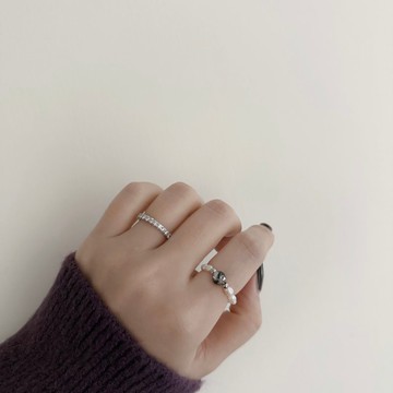 彈力戒指 珍珠簡約 胎毛戒指 夫妻結髮婚戒