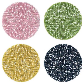 出口日本 francfranc專柜手工串珠子杯墊隔熱墊子拍照背景包郵