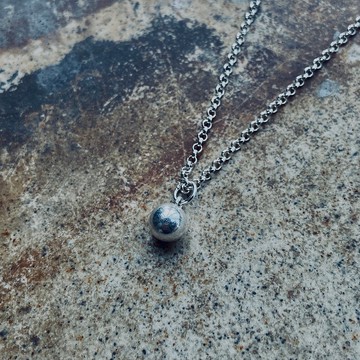 純銀 圓球 吊墜 可客製姓名 S401