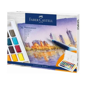 FABER-CASTELL 輝柏 576037 169736 Solid Watercolours 攜帶型水彩塊套組 36色 /組 塊狀水彩【APP滿額下單4%點數(單一帳號最高1000點)】7/31止