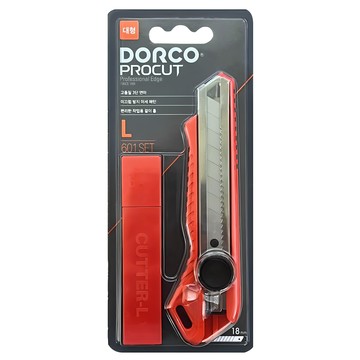 DORCO 多可樂客 大型美工刀 18mm + L型刀片 10片組 L601  綜合色  1組