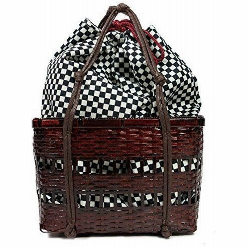 キョウエツ バッグ かごバッグ 浴衣 Kg 07 レディース かご 焦茶 7 黒市松 通販 Lineポイント最大0 5 Get Lineショッピング