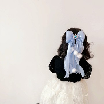 VIVILIAN獨家韓系毛球公主飄帶女童髮夾