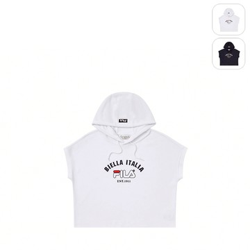 【FILA】女性 坎肩背心/落肩寬連帽T恤-白色 5TEY-1471-WT