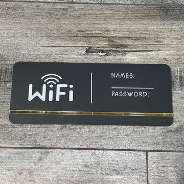 黑金款壓克力WIFI標示牌 指示牌 歡迎牌 商業空間 辦公室 餐廳