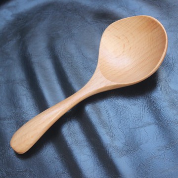 實木湯勺家用勺子無漆公勺粥勺稀飯勺木頭勺整木制日式拉面湯面勺