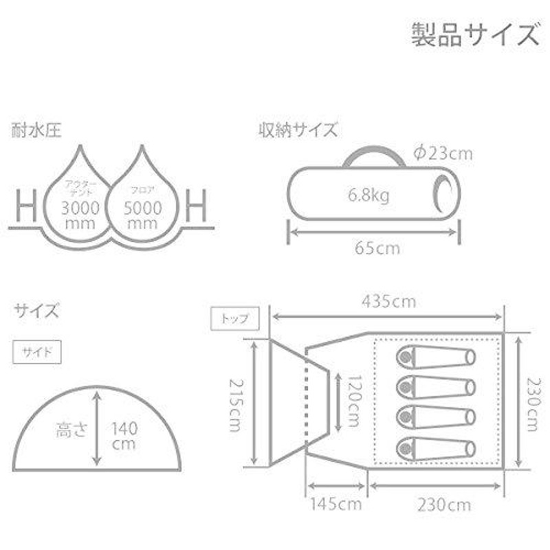 DOD(ディーオーディー) ライダーズタンデムテント 2-3人用 広い 前室 ツーリング フェス ワンタッチテント グラ | LINEショッピング