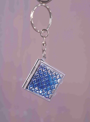 錫雕多用途方型鏡盒鑰匙圈2