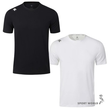 Descente 迪桑特 短袖上衣 男裝 反光 排汗 黑/白【運動世界】SR123RTS22-BLK0/SR123RTS22-WHT0