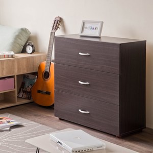 【TZUMii】簡約三抽斗櫃-胡桃木色胡桃木色