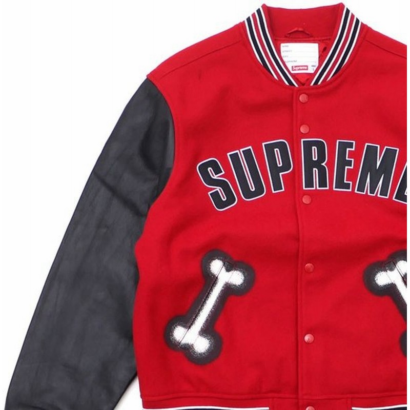 シュプリーム Supreme Bone Varsity Jacket バーシティージャケット スタジャン Red レッド 赤 メンズ 新品 Outer 通販 Lineポイント最大0 5 Get Lineショッピング